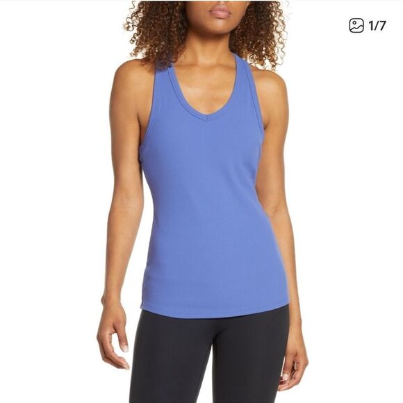 Zella Tops - Zella Anytime Rib Racerback Tank Top Medium